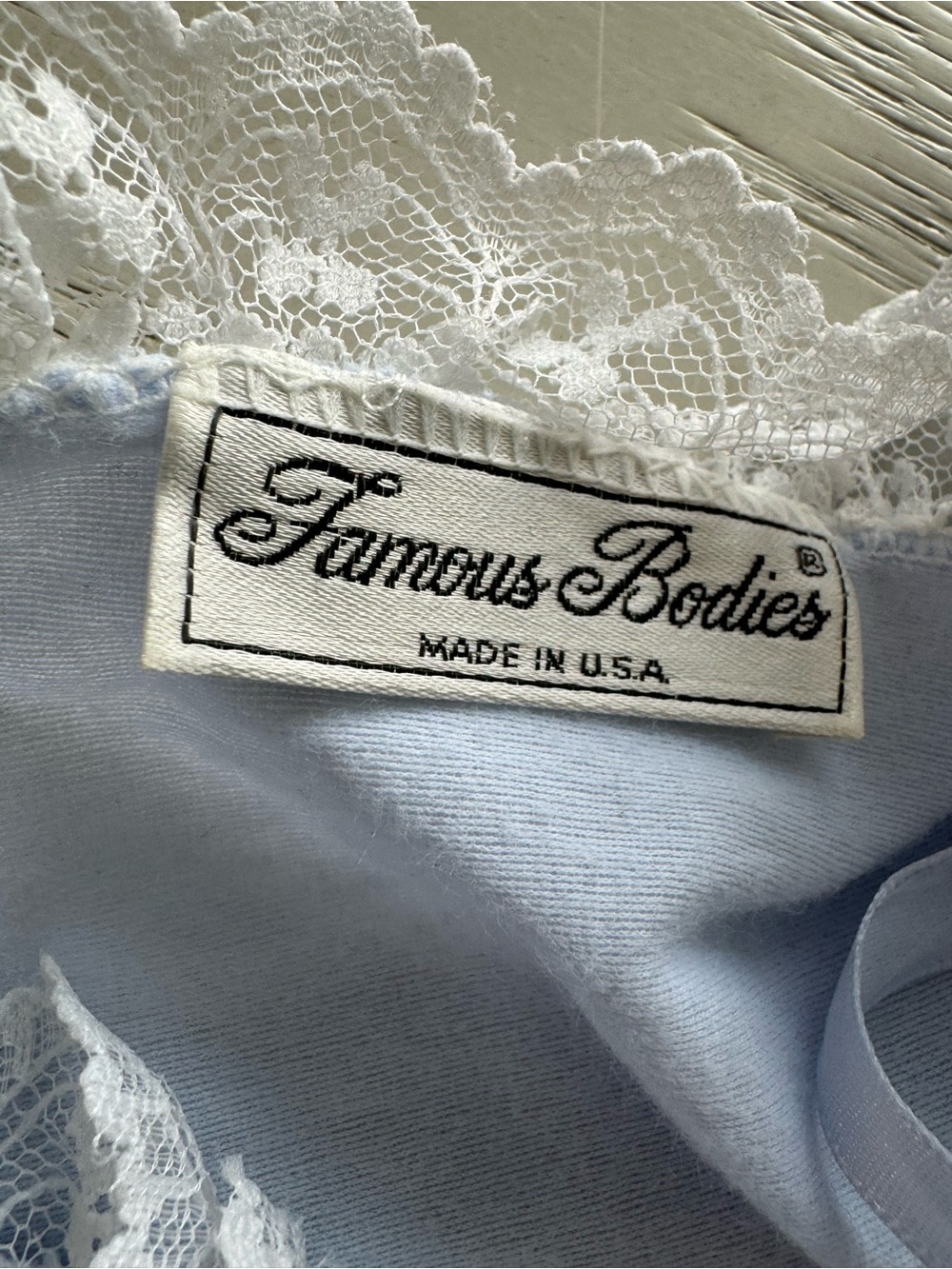 Sears Light Blue Nightgown with White Lace Trim - Picture 7 of 9